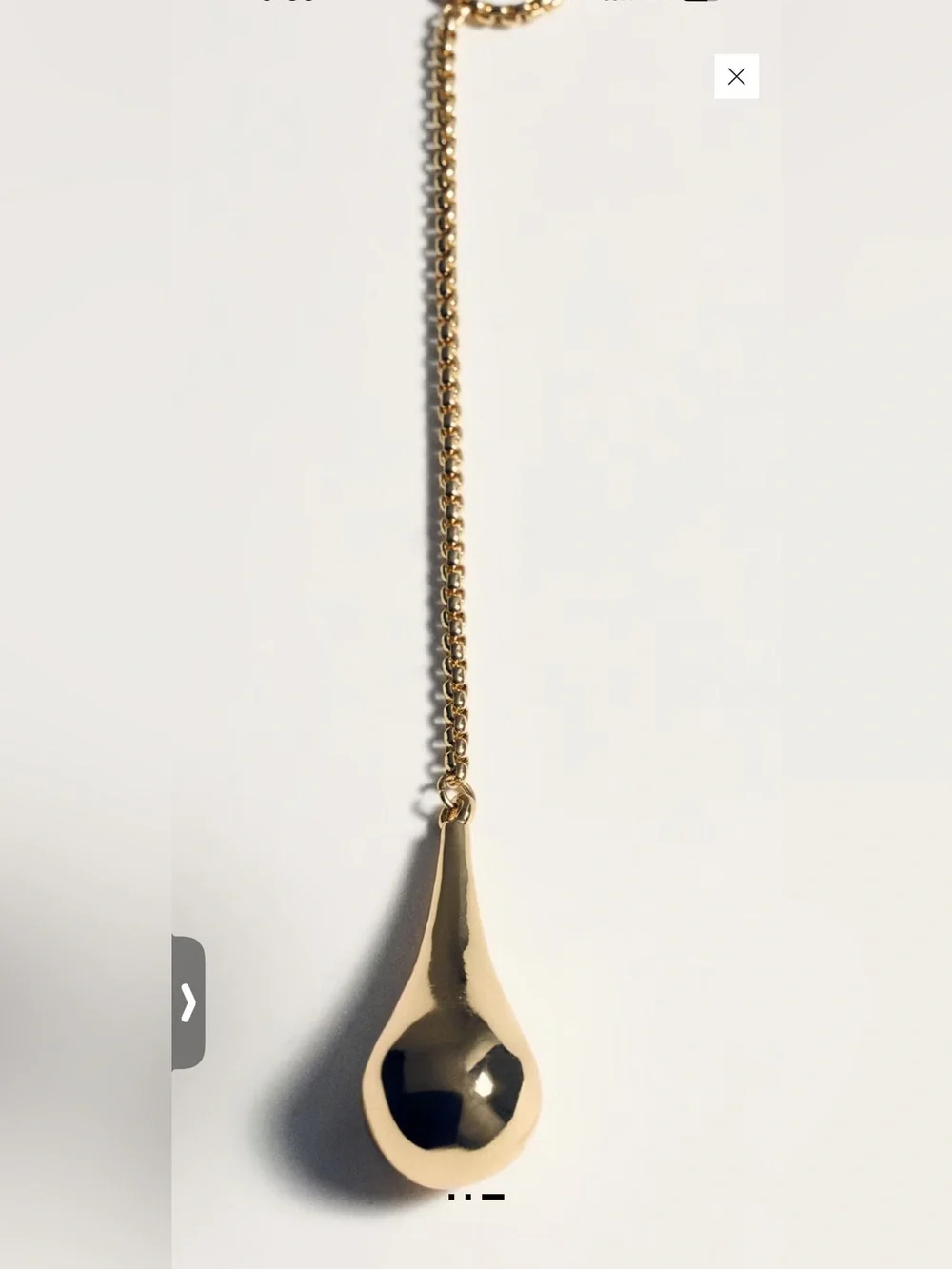 Trendy mango Gold Teardrop Pendant Necklace